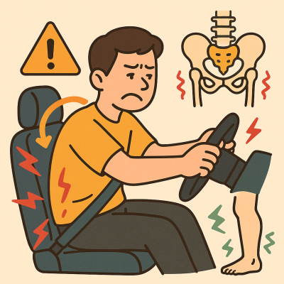 長時間開車造成腰痠與臀部僵硬?專業整復助你重回輕鬆駕駛! 長時間開車造成腰痠與臀部僵硬?專業整復助你重回輕鬆駕駛!