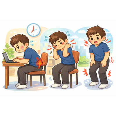 久坐族一定會遇到的3個身體問題，你中了幾個？